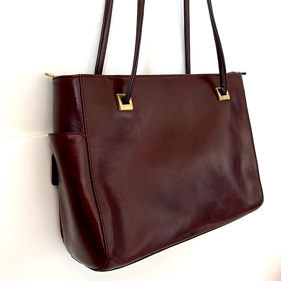 VALENTI. TOTE WORK VINTAGE LUXURY BAG IN GENUINE LEATHER. Italian Brand - Picture 3 of 9